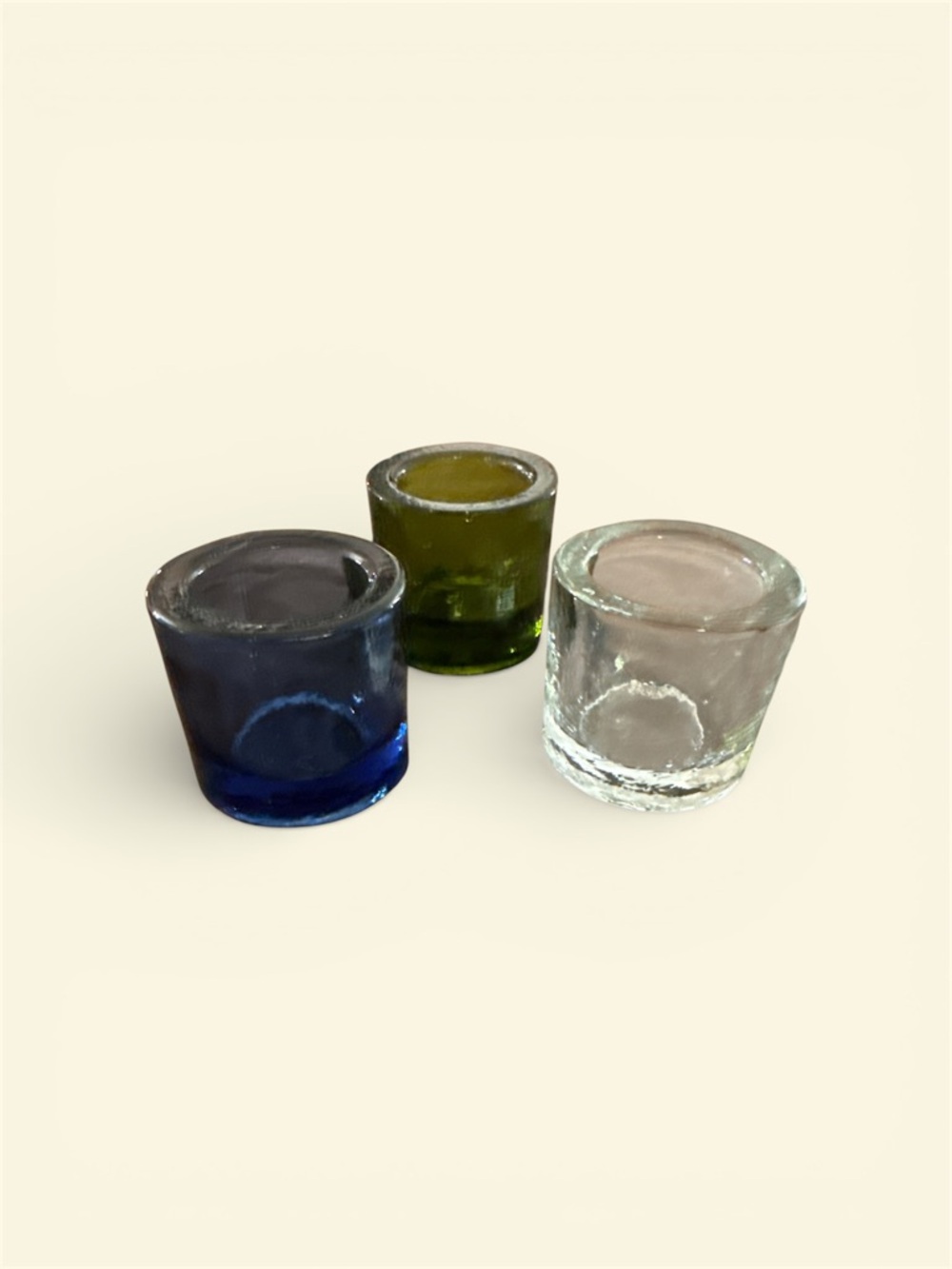 Iittala x Marimekko Kivi Candle Holder Glass set of 3 blue, green, clear